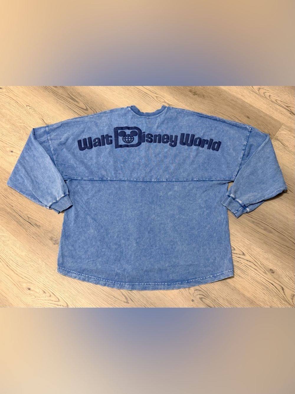 NEW DISNEY PARKS Walt Disney World Long Sleeve Acid Wash Blue Size XXL